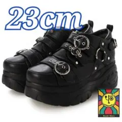パンク ロックに yosuke 23cm 厚底スニーカー 黒