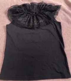 Miss Blumarine フリル付き 黒 タンクトップ　140