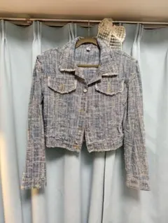 デニム青系クロップドジャケット