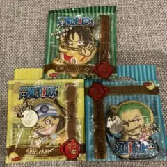ONE PIECE リプトン　クッキー　ストラップセット　ルフィ　ゾロ　ウソップ
