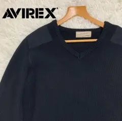 【AVIREX】アヴィレックス　メンズ　ニット　長袖　黒　XLのサムネイル