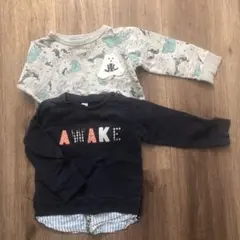 動物柄グレーとAWAKEネイビートレーナーセット