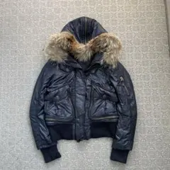 Y2K N2B OPIUM 短丈 フライト ボンバージャケット ファーフード24