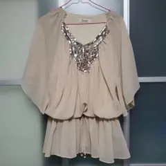 LagunaMoonラグナムーン スパンコールシフォンチュニック エスニック