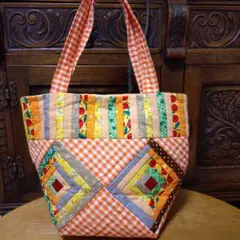 未使用　ハンドメイド　パッチワーク　トートバッグ