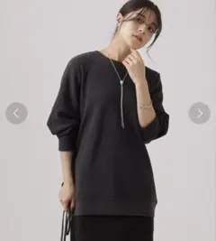 未使用　SHOO・LA・RUE 変形リブドルマン8分袖トップス　フリーサイズ