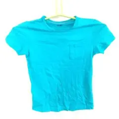 ギャミヌリィ 胸ポケット半袖Tシャツ 綿100% ターコイズブルー S相当 古着のサムネイル