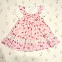 クーラクール　いちご ピンクワンピース 90