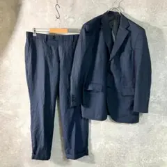 ゼニヤ生地 カシミヤ混 スーツ セットアップ ネイビー ストライプ