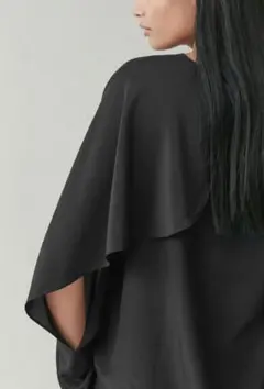 美品★COS シルク100% ケープトップ ブラウス ブラック