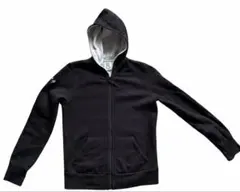 GU ジーユー 裏ボア フルジップパーカー 黒 暖かスウェット レディース L