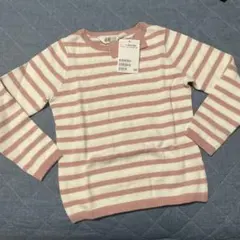 H&M ストライプ リボン付き長袖カットソー 100/105
