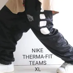 US NIKE フットボール THERMA-FIT 裏起毛 パンツ 黒 L