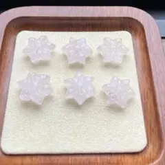 天然石ローズクォーツの雪の結晶　6個D.52