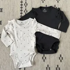 H&M ロンパース セット 4-6m ハート 黒