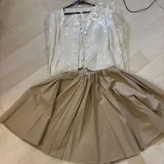 ベージュ ツイード セットアップ　MACPHEE オンワードFEROUX