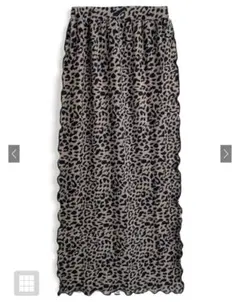 GRL レオパード柄メロウロングスカート[mh112]