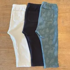 UNIQLO ベビー レギンス 80 3枚セット　白　黒　緑