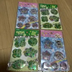 平成レトロ　カプセルシール　シャカシャカシール　犬　クローバー　セット