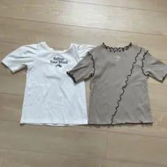 ALGY リブTシャツ 2枚セット 140cm バックリボン メロウリブのサムネイル