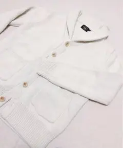 【美品】RRL ダブルアールエル　厚手ニットカーディガン　白