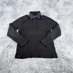 『MICHIKO LONDON KOSHINO』襟付きトップス　リブ　ブラック