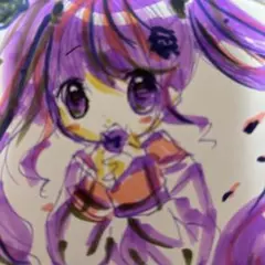 新作。手描きイラスト。小色紙（横向き）薔薇と女の子