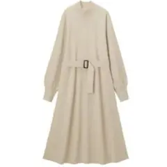 GU Aラインハイネックニットワンピース （長袖）