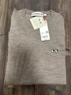 新品　L ブラウン　ユニクロ アニヤハインドマーチ メリノクルーネックセーター