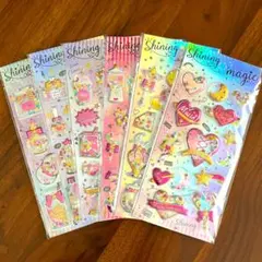 B）6枚セット シャカシャカ 3D 立体 シール グリッター スパンコール