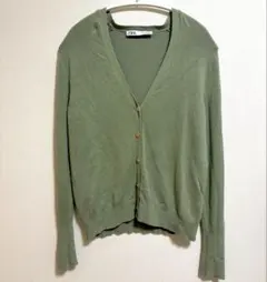 【 ZARA 】 レディース　グリーン　カーキ　カーディガン　M