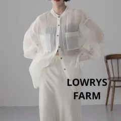【LOWRYS FARM】バンドカラーシアーシャツ ギャザースリーブ FREEのサムネイル