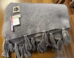 値下げ！月兎ブランド グレー ニットマフラー