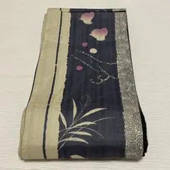半幅帯 【化繊】秋帯 すすき柄 着物　　　　 082107