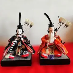 雛人形　右大臣・左大臣　随臣　雛飾り　お雛様　台付　装飾品付