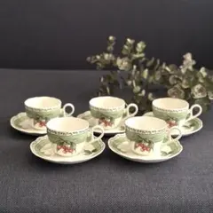 ノリタケ プリマチャイナ ロイヤルオーチャード カップ＆ソーサー 5セット日本製