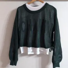 本日限定お値下げ！PINK latte ロゴメッシュニット＆Tシャツセット:Ｌ