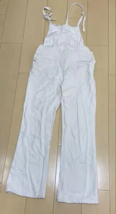 NICE CLAUP ホワイト サロペット オーバーオール