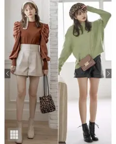 【GRL】レザーショートパンツ[tu98] アイボリー