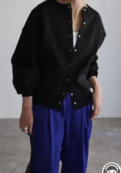 BONJOUR SAGAN スナップボタンダンボールカーディガン ブラック