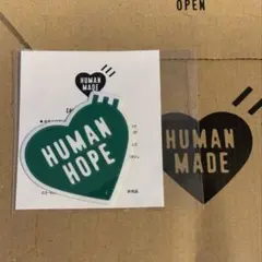 HUMAN HOPEノベルティ アルミステッカー グリーンハート　リス　非売品