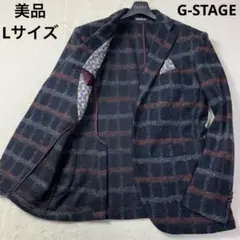 Lサイズ g-stage テーラードジャケット ラペルピン チェック 蜂 2Bのサムネイル