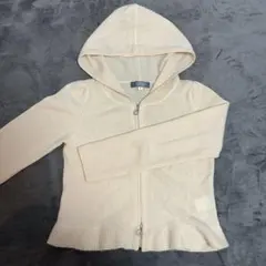 【カシミヤ100%】 フランコフェラーロ ニットパーカー 白　サイズ3