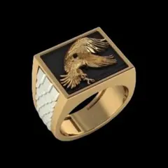 【A048】リング　メンズ　ゴールド　アクセサリー　イーグル　鳥　指輪　　20号のサムネイル