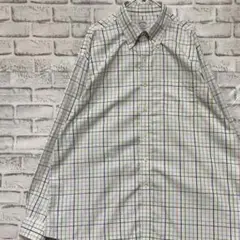ブルックスブラザーズ長袖シャツ！ストライプ　チェックホワイトXL 922