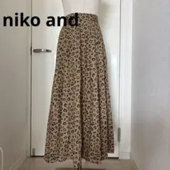 美品 【niko and】レオパード柄ロングスカート L ポケット付
