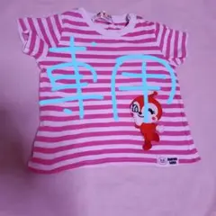 ANPANMAN ドキンちゃん ボーダーTシャツ ピンク　９０