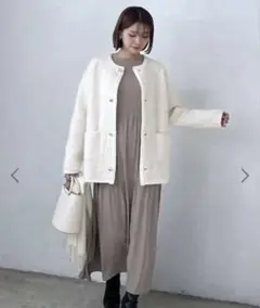 新品☆ROPÉ PICNICティアードロングワンピース☆36ブラウン