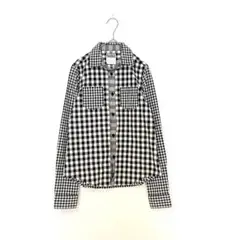 ロデオクラウンズ 長袖 シャツ ギンガムチェック 白 黒 カジュアル 美品