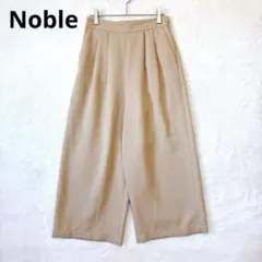 Noble ノーブル／ワイドパンツ M ウエストゴム プリーツ 日本製 無地